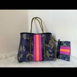 Camouflage neoprene tote bag